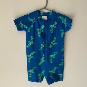 Hanna Andersson Blue One Piece Pterodactyl Swimsuit size 18 months